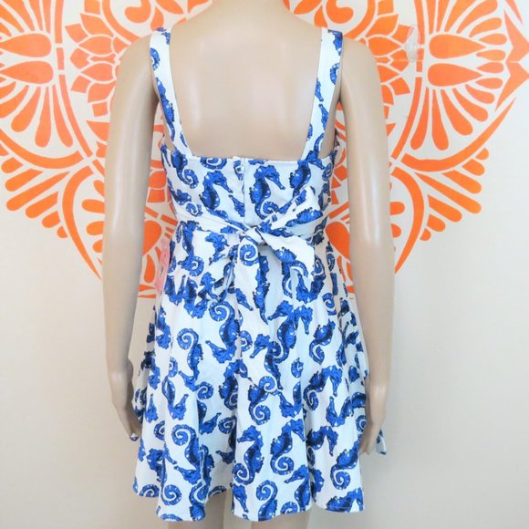Adorable Retro White Seahorse Dress S - Picture 3 of 3